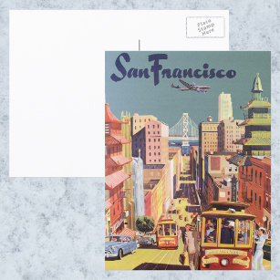 Postal Viajes de época Poster de San Francisco Cable Carr