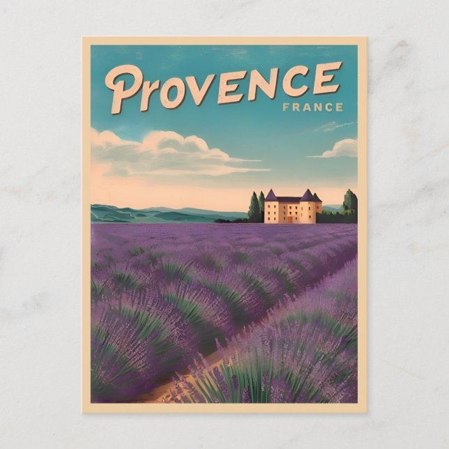 Postal Viajes de época Provenza Francia Retro Escenario (Anverso)