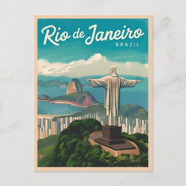Postal Viajes de época Río de Janeiro Brasil Retro Escena (Anverso)