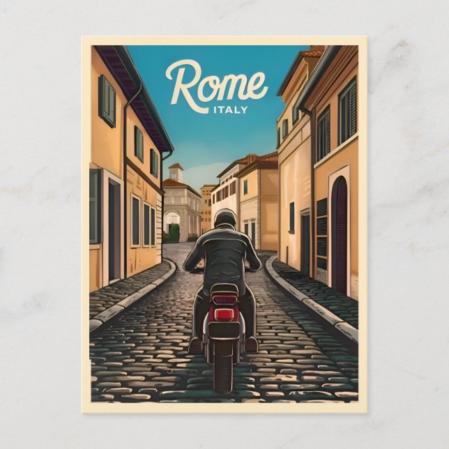 Postal Viajes de época Roma Italia Gráfico retro (Anverso)