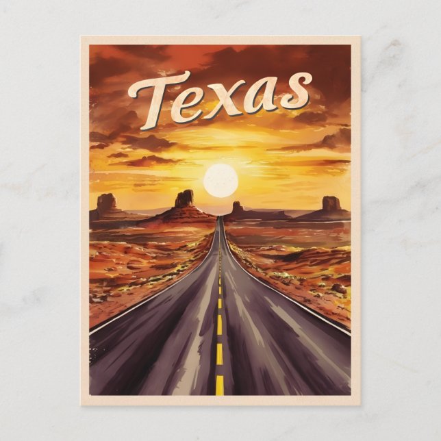 Postal Viajes de época Texas Paisaje Retro Escenario Atar (Anverso)
