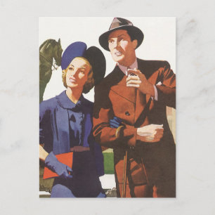 Postal Viajes de época, turistas en turismo de vacaciones