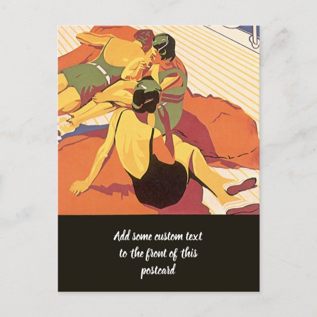 Postal Viajes de época, vacaciones en un crucero (Anverso)