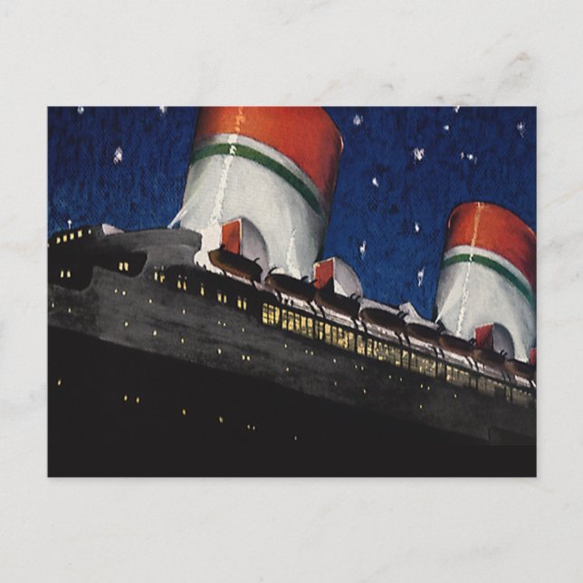 Postal Viajes de época, vacaciones en un crucero por la n (Anverso)