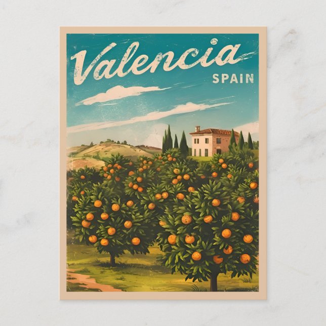 Postal Viajes de época Valencia España Retro Scenic (Anverso)