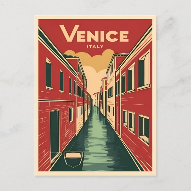 Postal Viajes de época Venecia Italia Gráfico retro (Anverso)