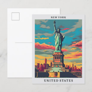 Postal Viajes de estilo Art Vintage de Nueva York