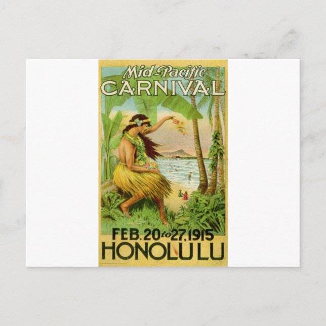 Postal Viajes de estilo hawaiano (Anverso)