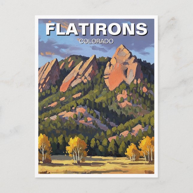 Postal Viajes de Flatirons Colorado (Anverso)