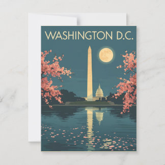 Postal Viajes de flores de cerezo de la época de Washingt