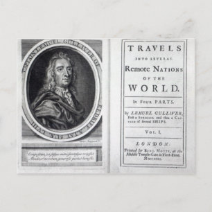 Postal 'Viajes de Gulliver' de Jonathan Swift, 1726