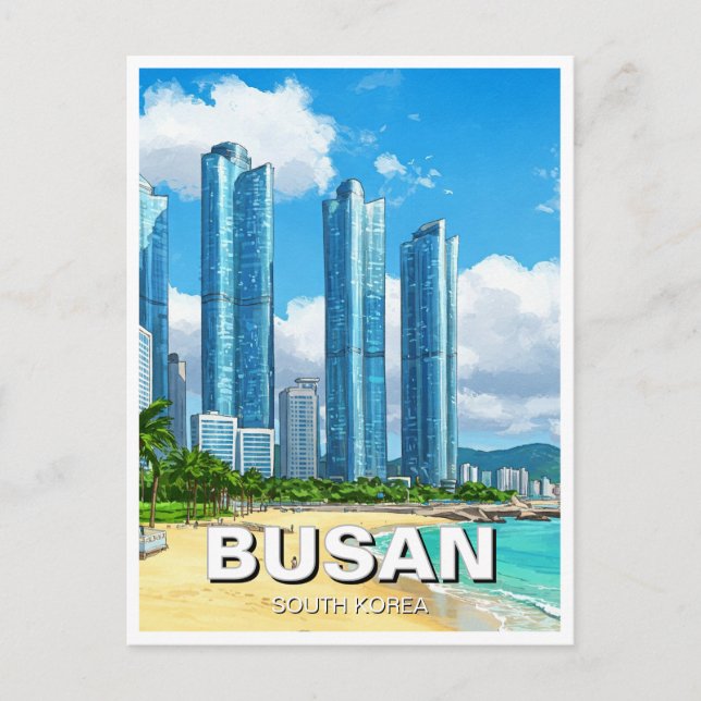 Postal Viajes de Haeundae Busan en Corea del Sur (Anverso)