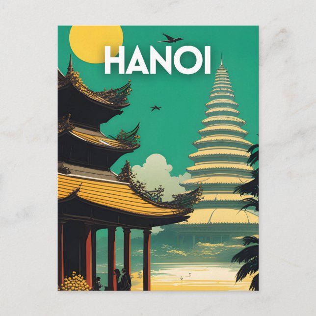 Postal Viajes de Hanoi Vietnam (Anverso)