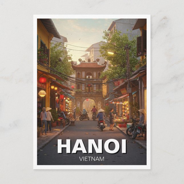 Postal Viajes de Hanoi Vietnam (Anverso)