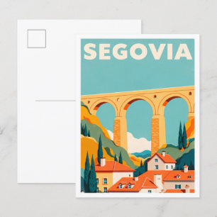 Postal Viajes de Ilustracion artístico de Segovia España