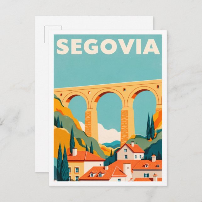 Postal Viajes de Ilustracion artístico de Segovia España (Anverso / Reverso)