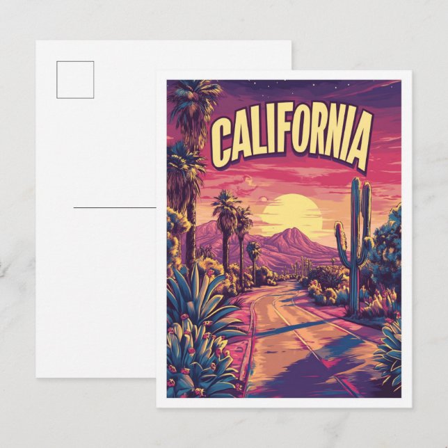 Postal Viajes de Ilustracion de arte de California en Est (Anverso / Reverso)