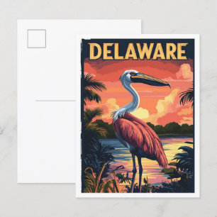 Postal Viajes de Ilustracion de arte de Delaware USA