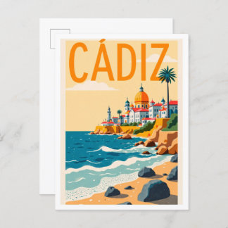 Postal Viajes de Ilustracion de arte en Cádiz España