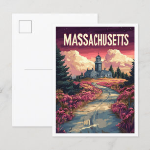 Postal Viajes de Ilustracion de arte estadounidense en Ma