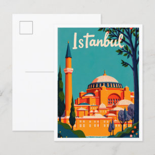 Postal Viajes de Ilustracion de arte turco por Estambul