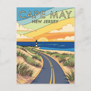 Postal Viajes de Ilustracion de Cape May New Jersey