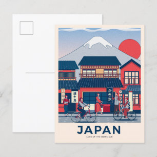 Postal Viajes de Ilustracion de cosecha japonesa en Tokio