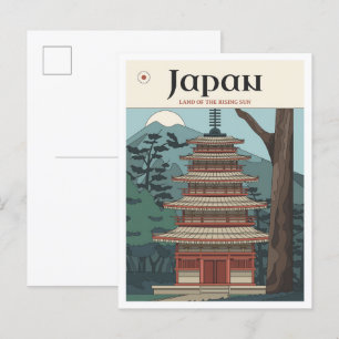 Postal Viajes de Ilustracion de cosecha japonesa en Tokio