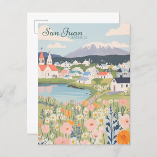 Postal Viajes de Ilustracion Gouache en San Juan Puerto R
