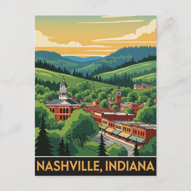 Postal Viajes de Indiana Nashville (Anverso)
