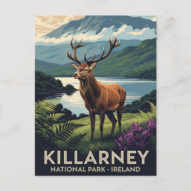 Postal Viajes de Irlanda en el Parque Nacional Killarney (Anverso)