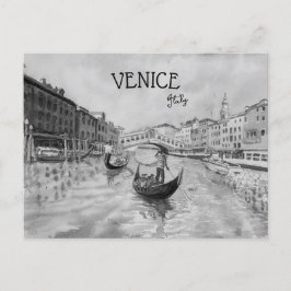 Postal Viajes de Italia - recuerdo en blanco y negro de V