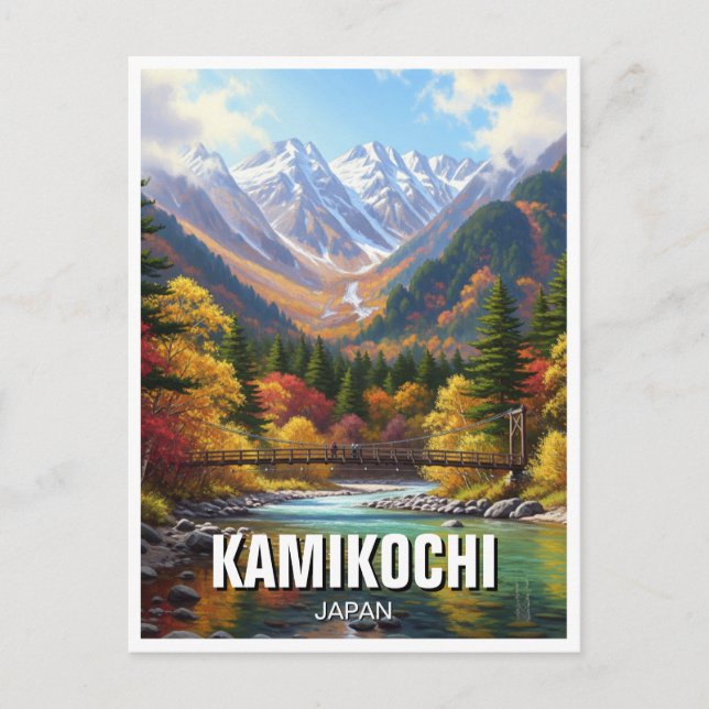 Postal Viajes de Japón al Parque Nacional Kamikochi Chubu (Anverso)