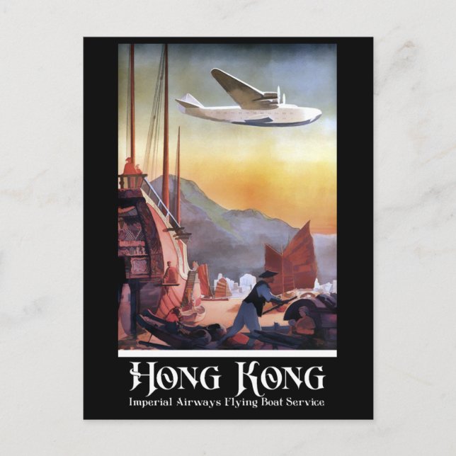 Postal Viajes de la aerolínea de Hong Kong China (Anverso)
