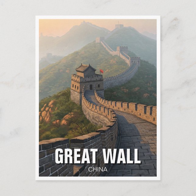 Postal Viajes de la Gran Muralla China (Anverso)