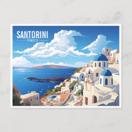 Postal Viajes de la isla Santorini en Grecia