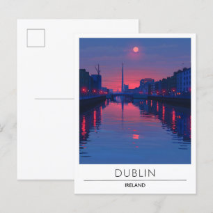 Postal Viajes De La Noche En Dublin Irlanda