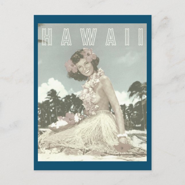 Postal Viajes de la vieja hawaiana por Hawái, bailarina d (Anverso)