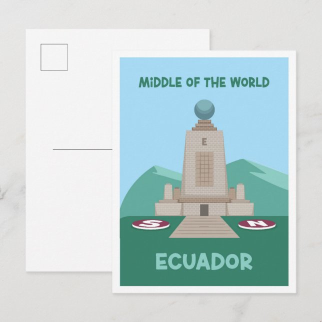 Postal Viajes de la vieja usanza de Ecuador en el Medio d (Anverso / Reverso)