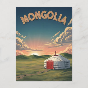 Postal Viajes de la yurta en Mongolia