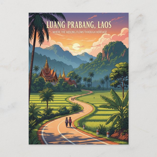 Postal Viajes de Laos Luang Prabang (Anverso)