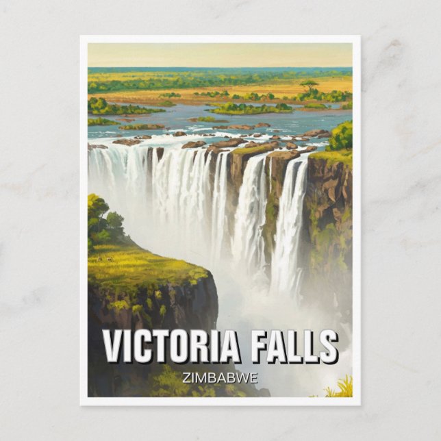 Postal Viajes de las cataratas Victoria de Zimbabue (Anverso)