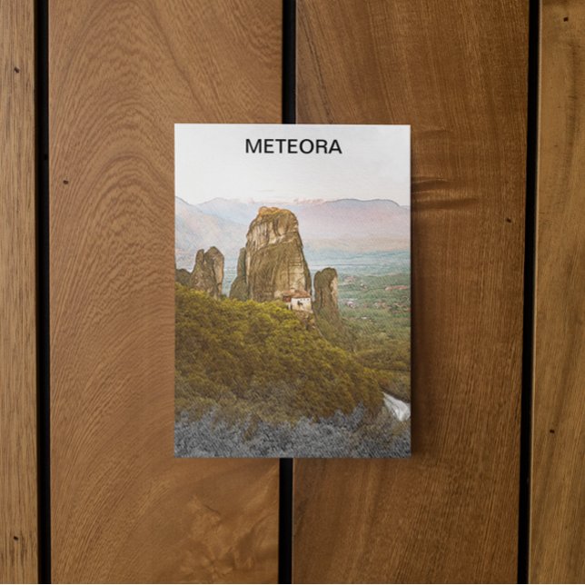 Postal Viajes de las montañas de rock de Meterora Grecia (meteora greece mountains postcard)
