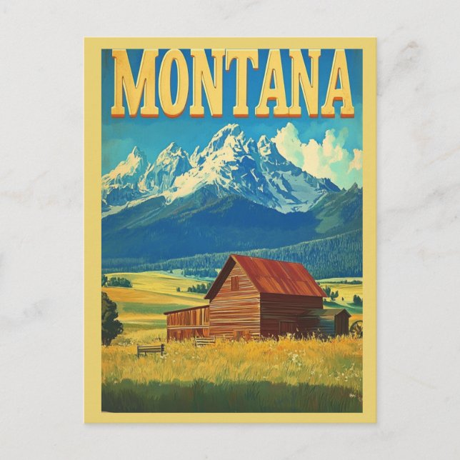 Postal Viajes de las montañas rocosas de Montana (Anverso)