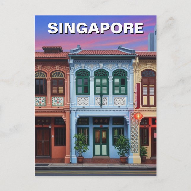 Postal Viajes de las tiendas de Singapur (Anverso)