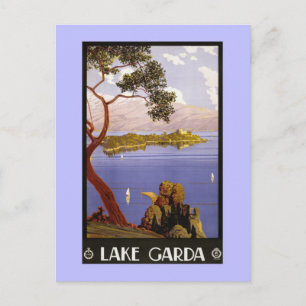 Postal Viajes de Litho y el lago Garda Italia