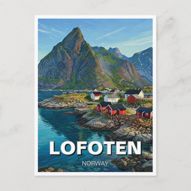 Postal Viajes de Lofoten Noruega (Anverso)