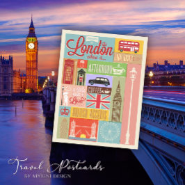 Postal Viajes de Londres por la Vieja Retro