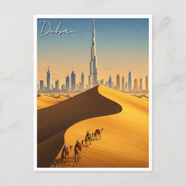 Postal Viajes de los camellos del desierto de Dubai Skyli
