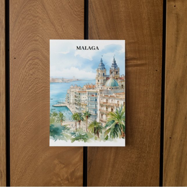 Postal Viajes de Málaga Andalucía España (Malaga Spain Vintage Travel Postcard)